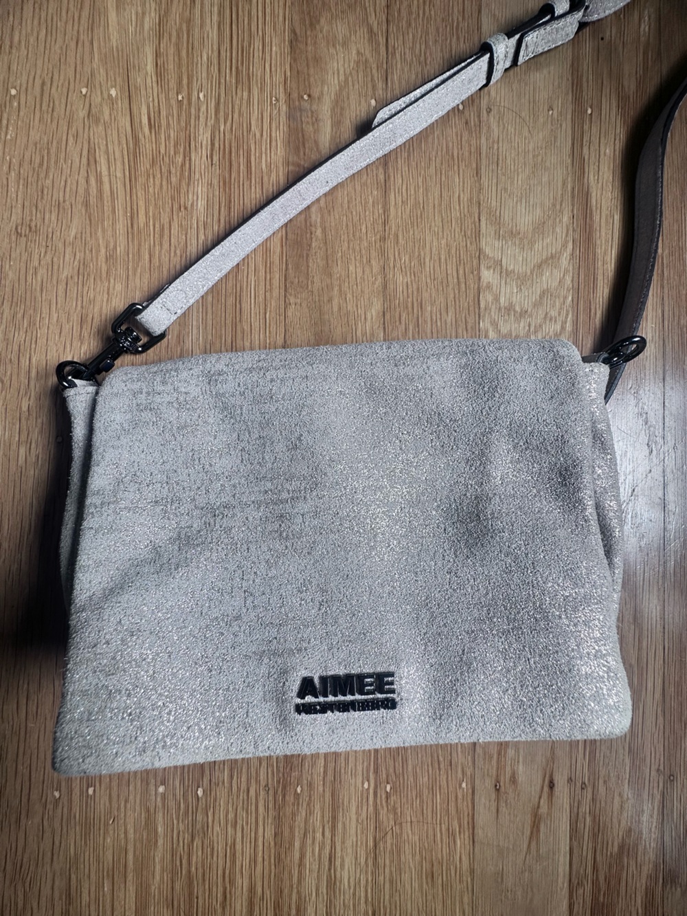 Aimee Kestenberg Silver Shimmer Crossbody and Card Insert
